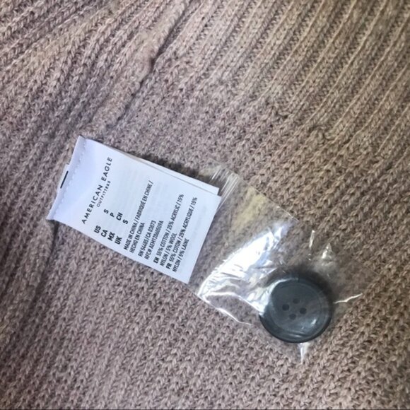 American Eagle NEW AE Sweater Dress Cowl Button Ribbed Mock Neck Wool Cotton S - Picture 7 of 14